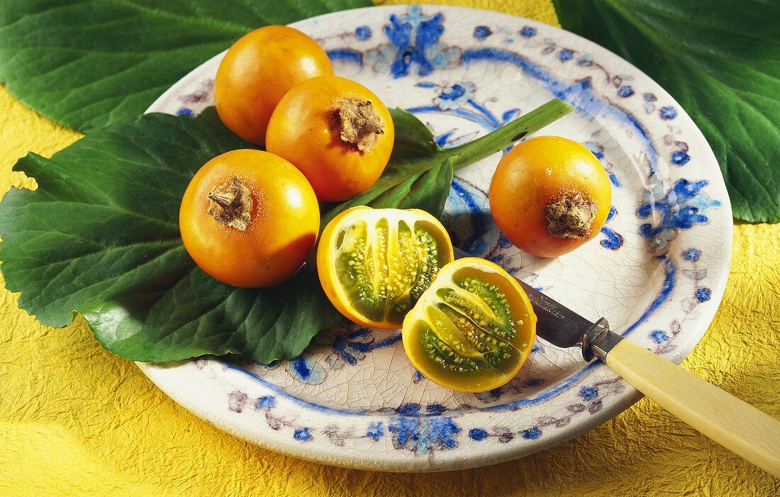 Many Persimmon on a Plate