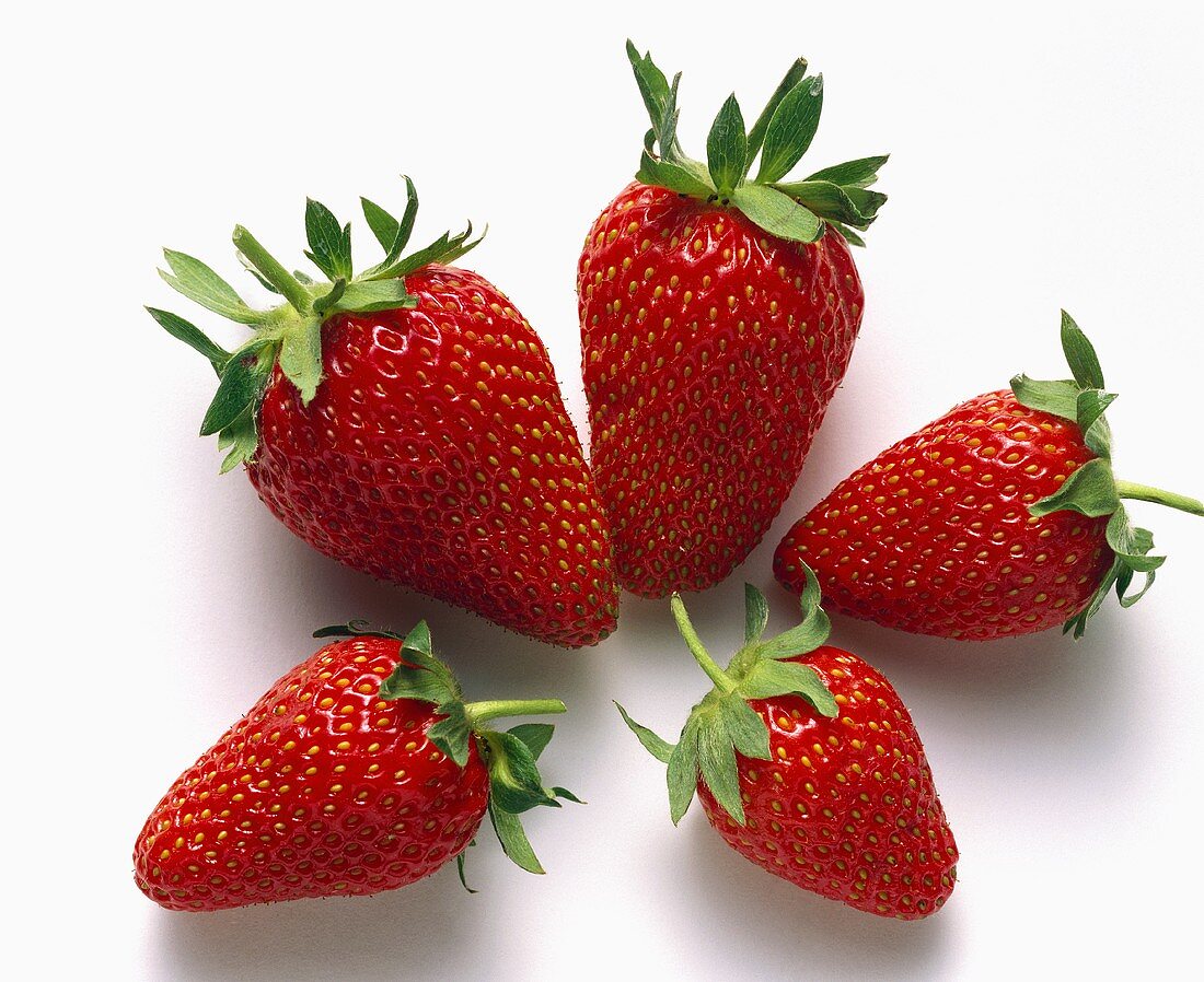 Five Red Strawberries