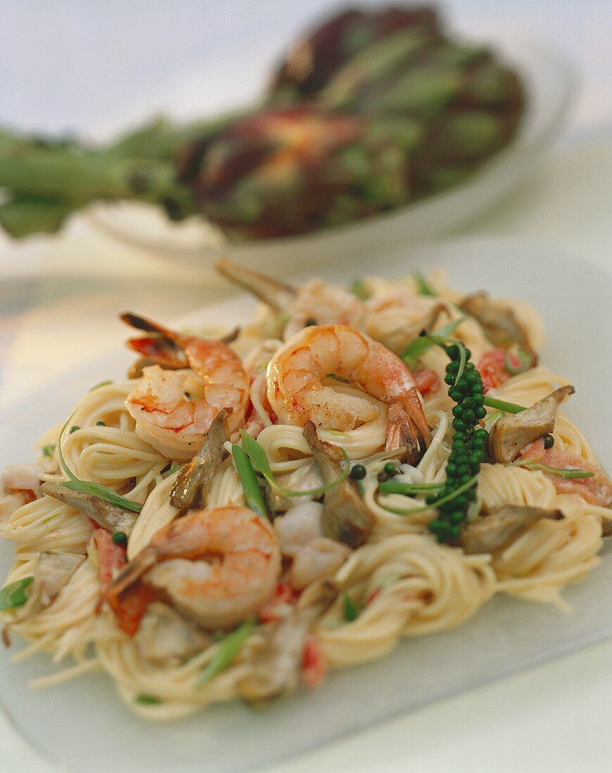 Spaghetti Papa Clemente (Nudeln mit Garnelen & Pfeffer)