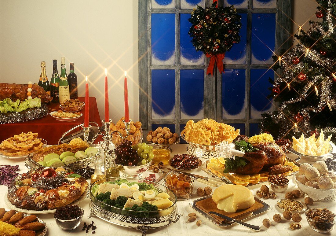 Traditionelles portugiesisches Weihnachtsbuffet