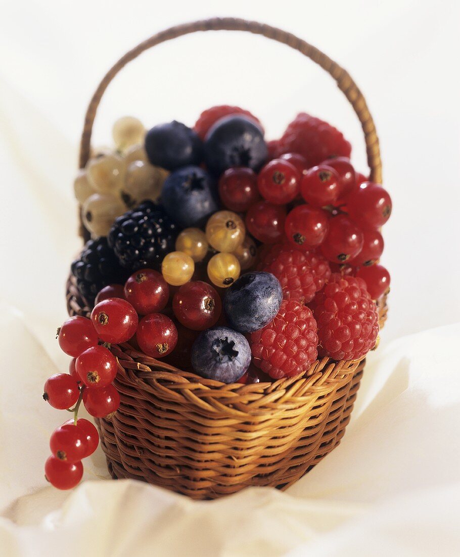 Assorted Berries in a Basket