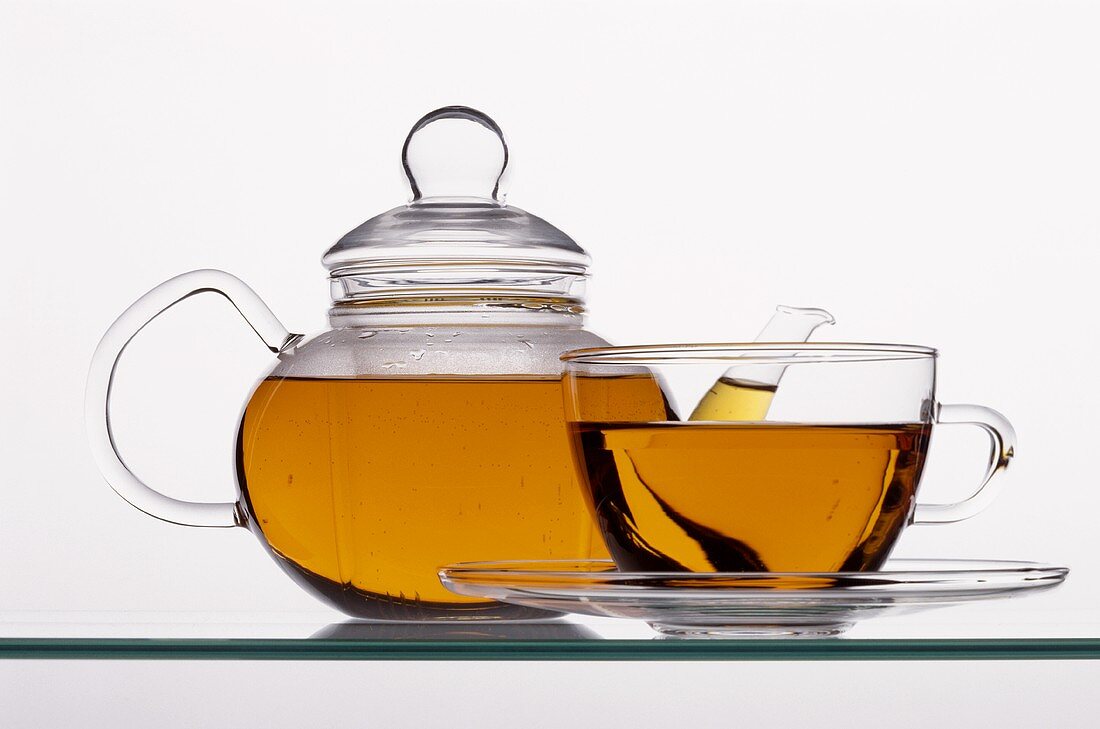 Glass Tea Pot; Tea Cup