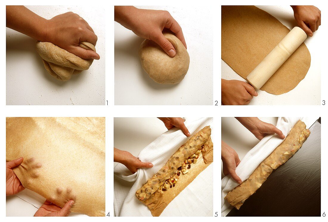 Making strudel pastry
