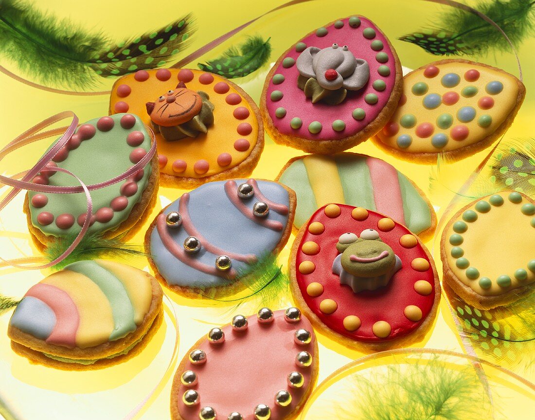 Biscuits with icing & animals shapes for children's party