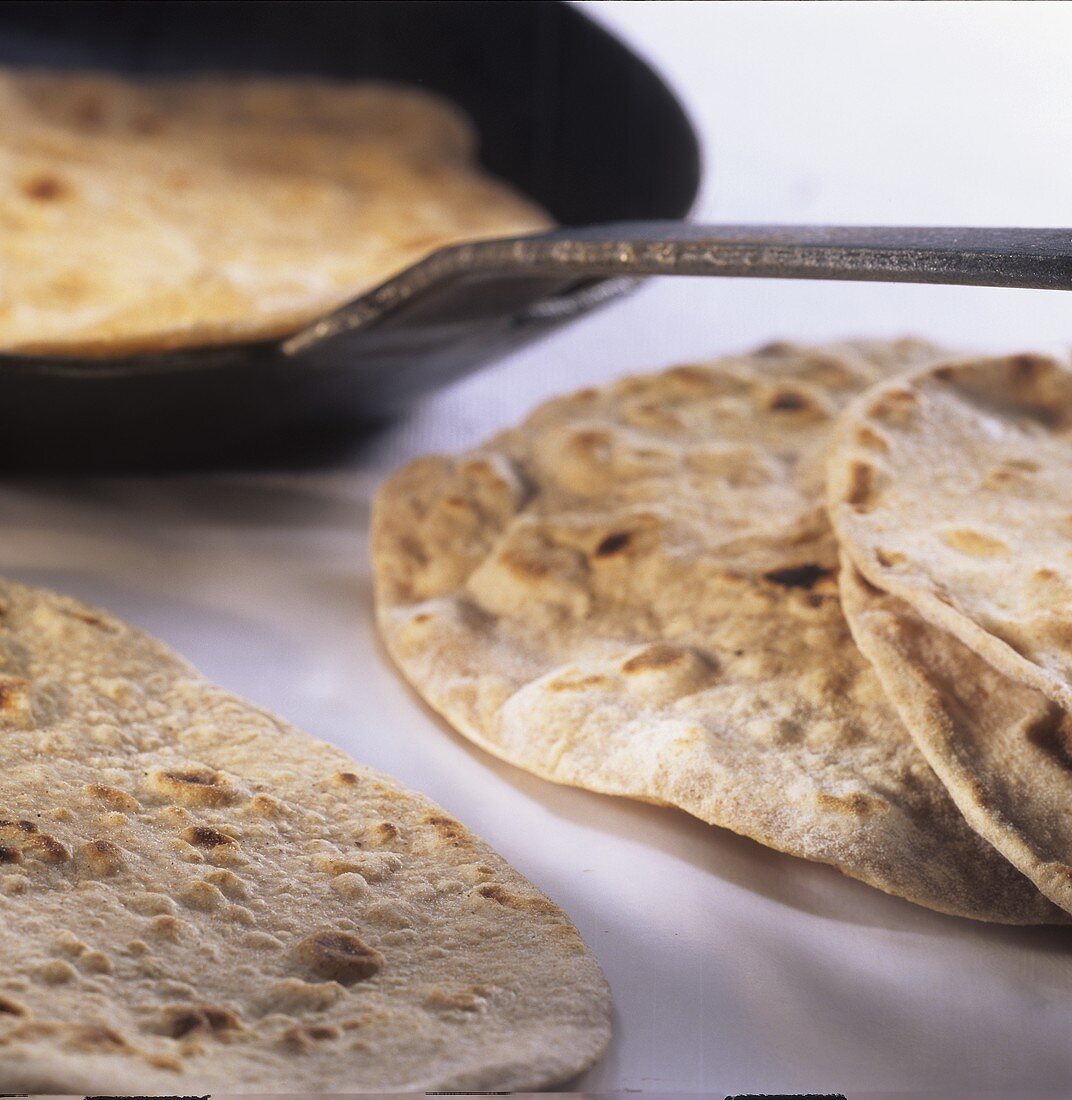 Chapatis (Fladenbrot aus der Pfanne)