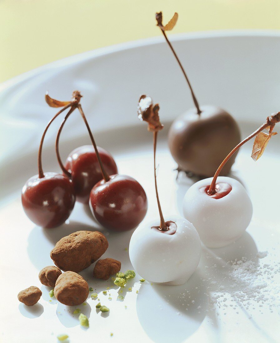 Cherry and almond chocolates