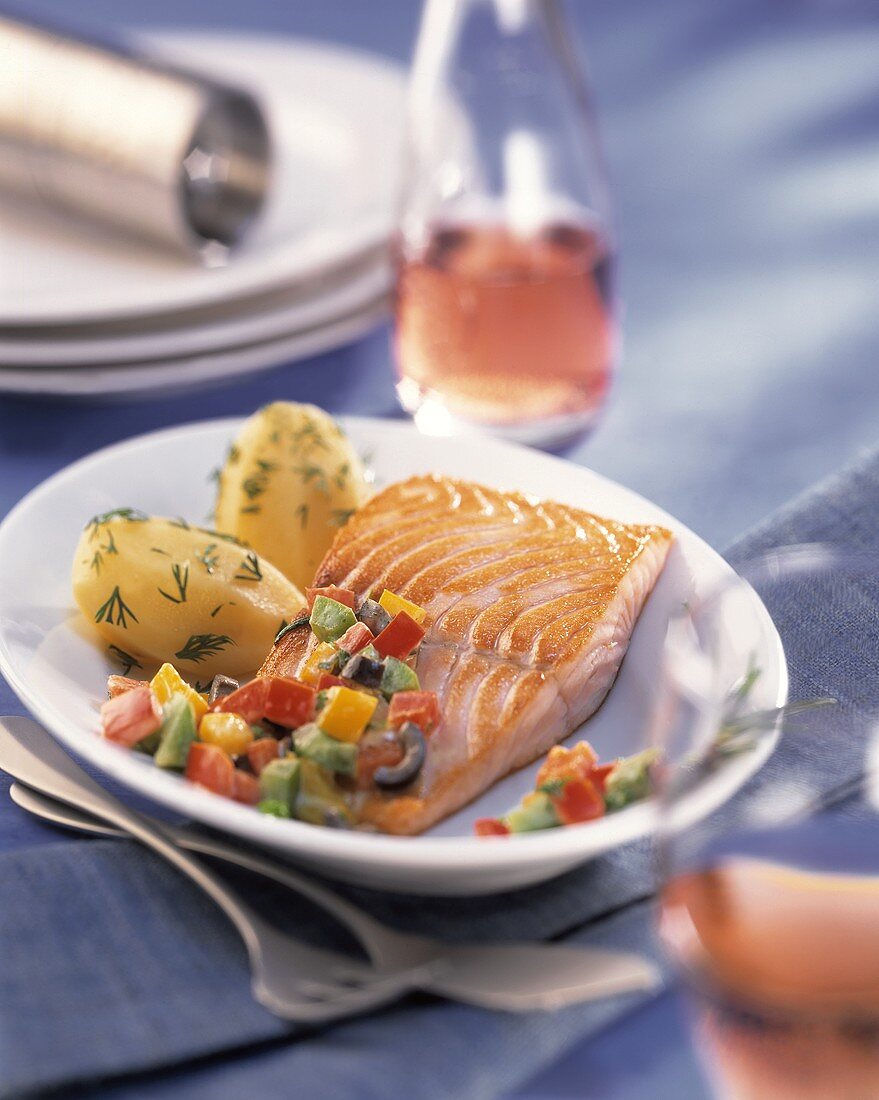 Salmon with Peppers