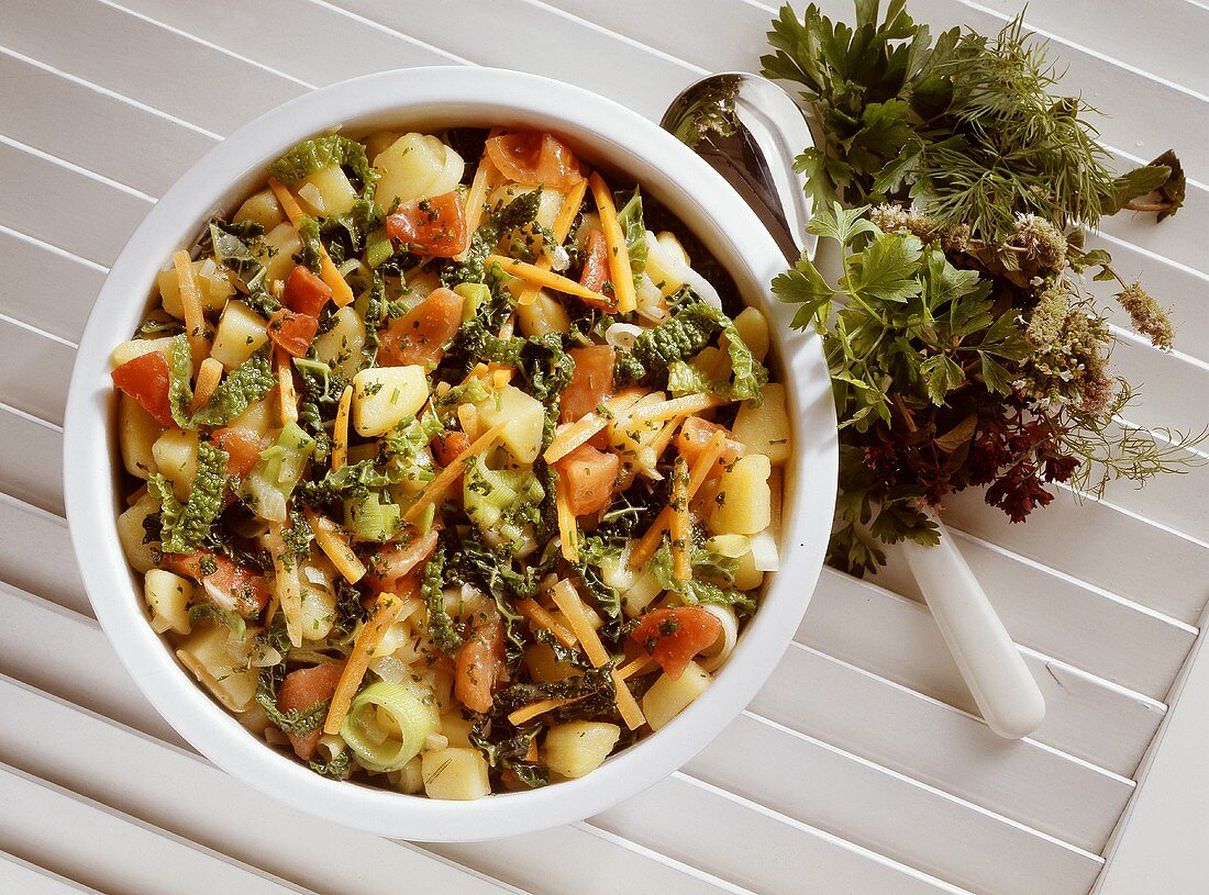 Vegetable Stew with Savoy Cabbage