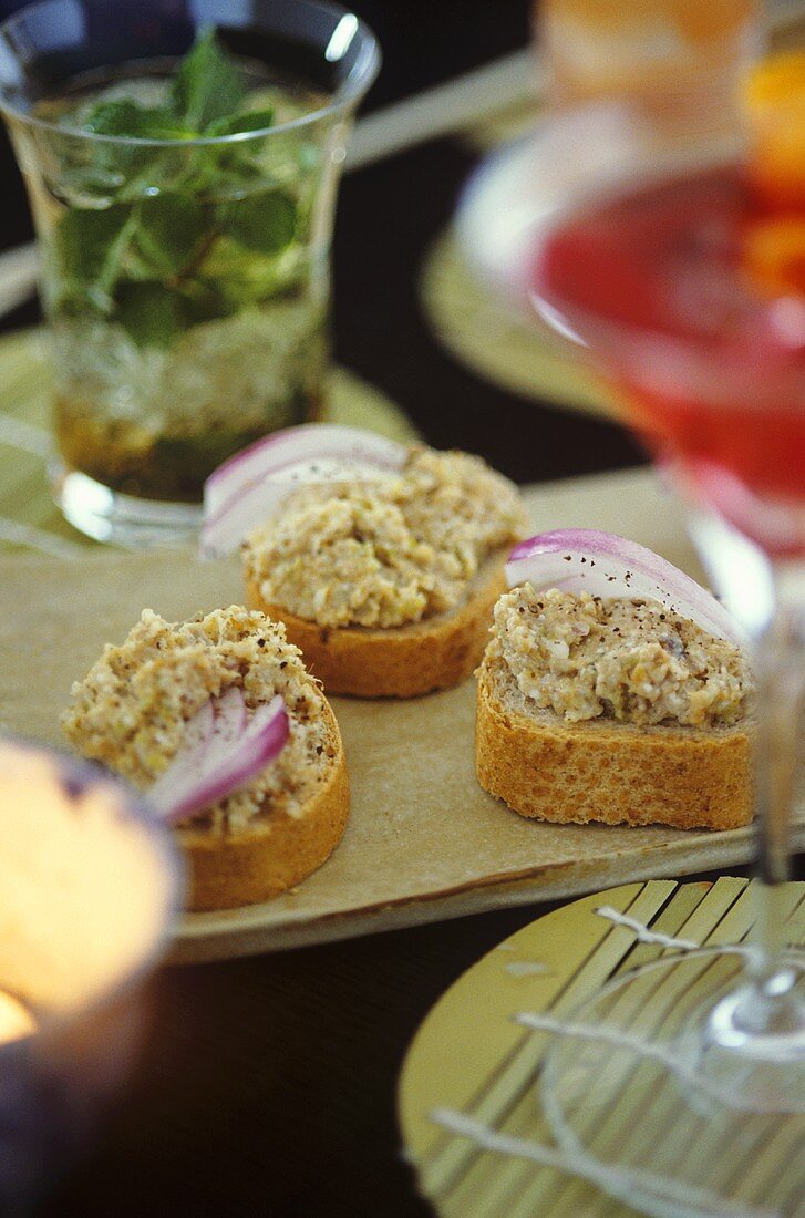 Crostini with herring caviare