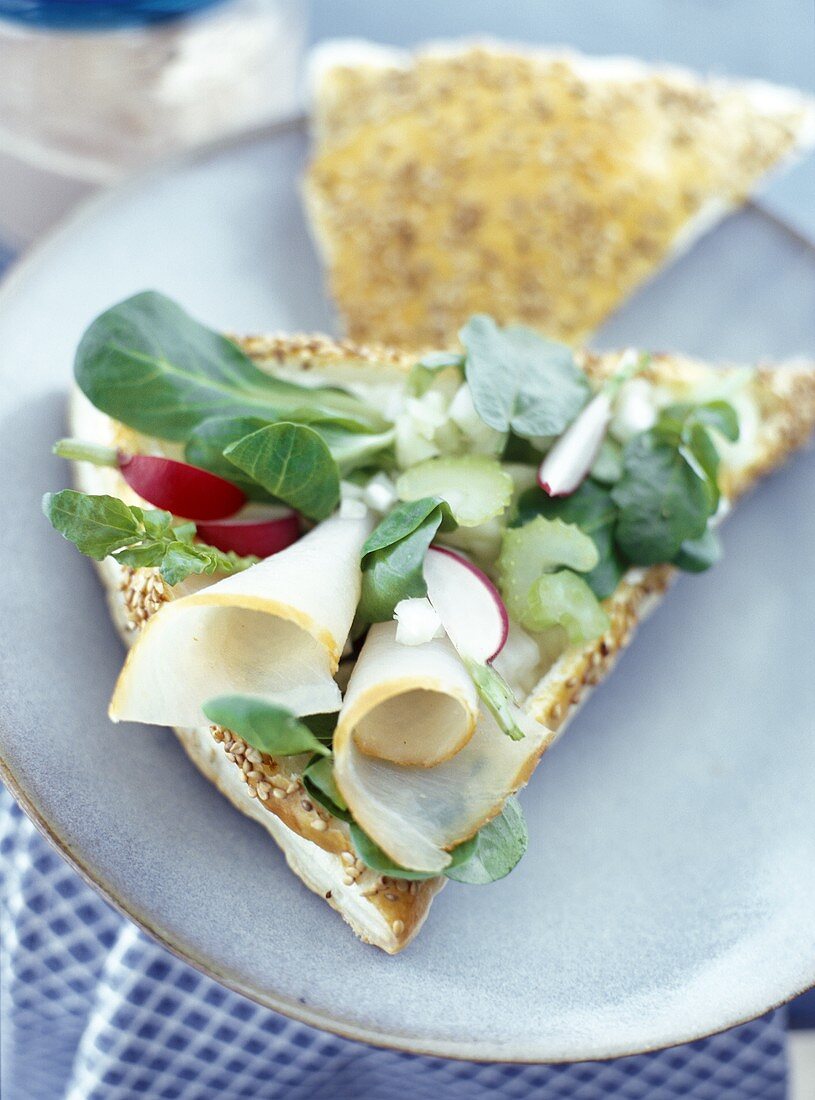 Puff pastry with fish and vegetables