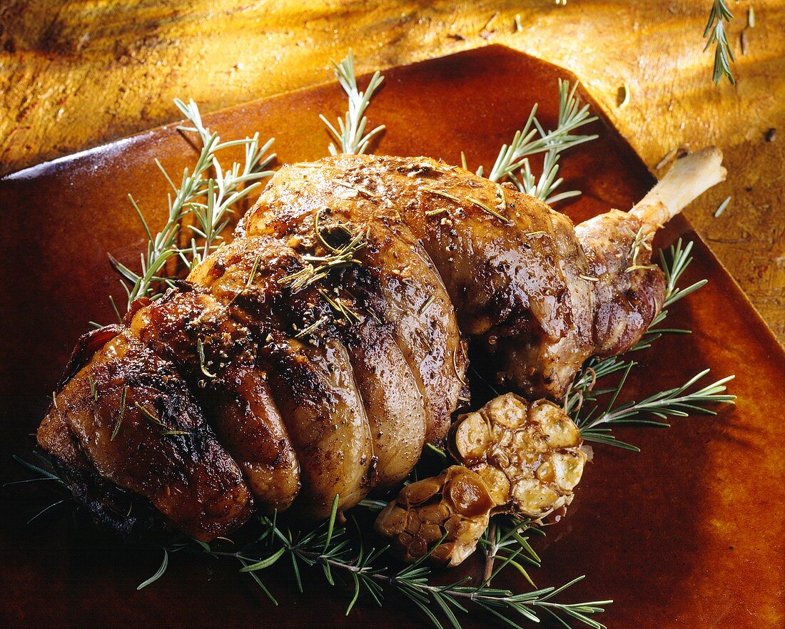 Roast leg of lamb with rosemary