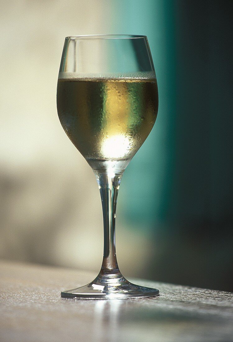Cold white wine in a glass