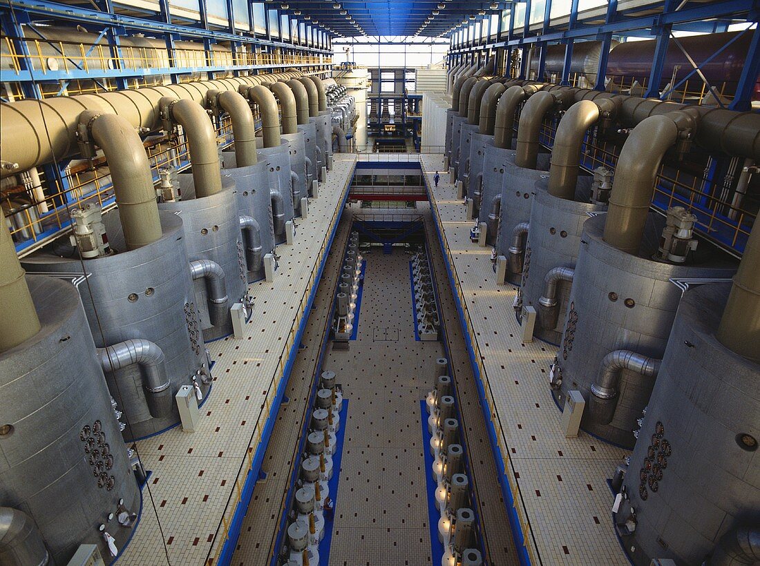 Production area of a sugar factory