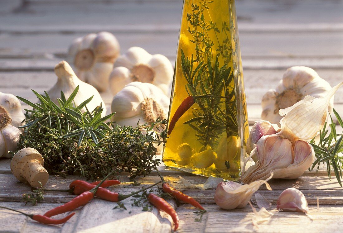 Garlic Oil with Herbs