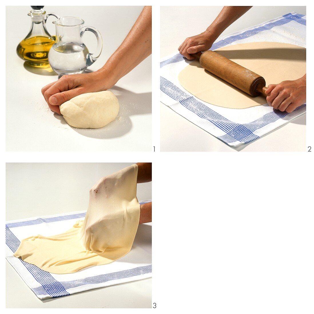 Making strudel pastry