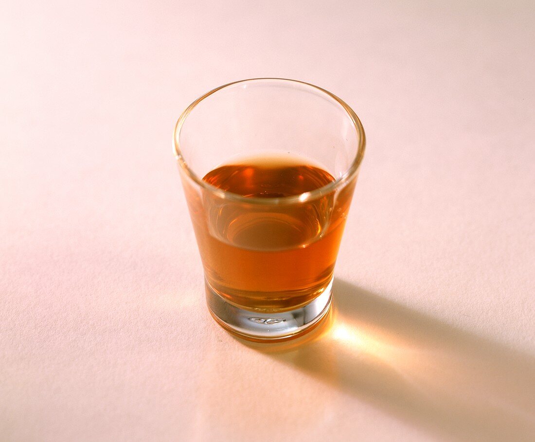 A small glass of rum