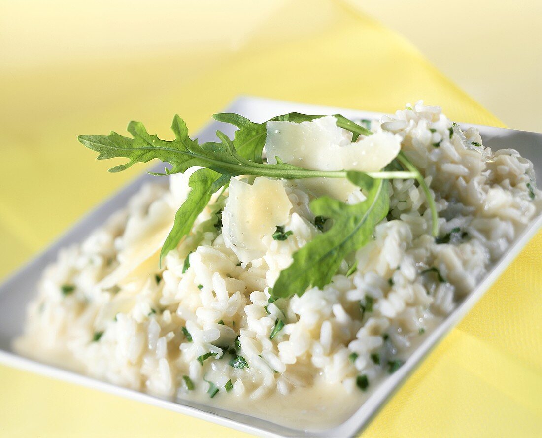 Risotto alla rucola (Risotto with rocket & balsamic vinegar)