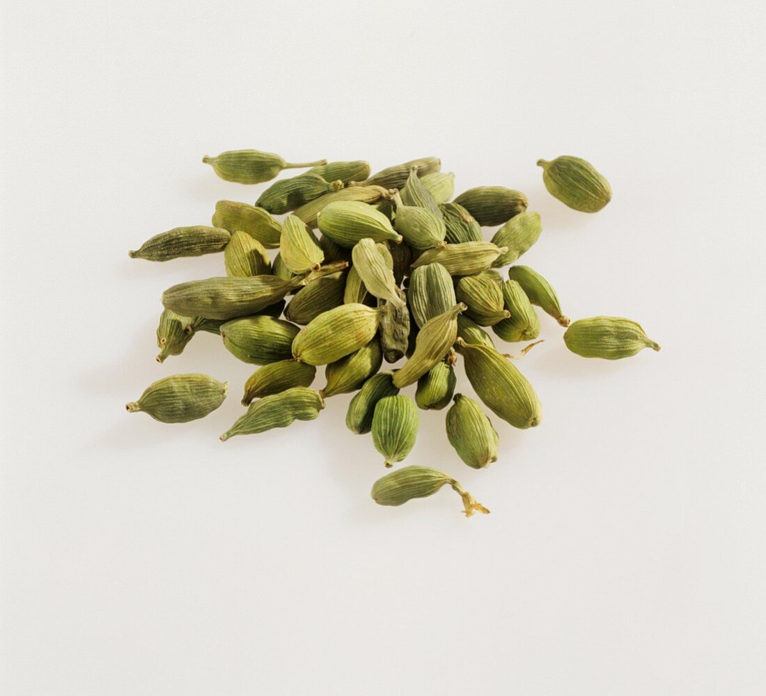 Cardamom on white background