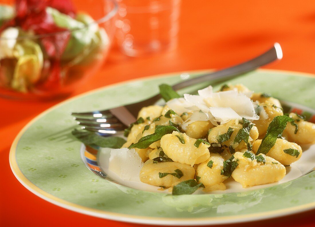Gnocchi alla salvia (Gnocchi with sage butter and Parmesan)