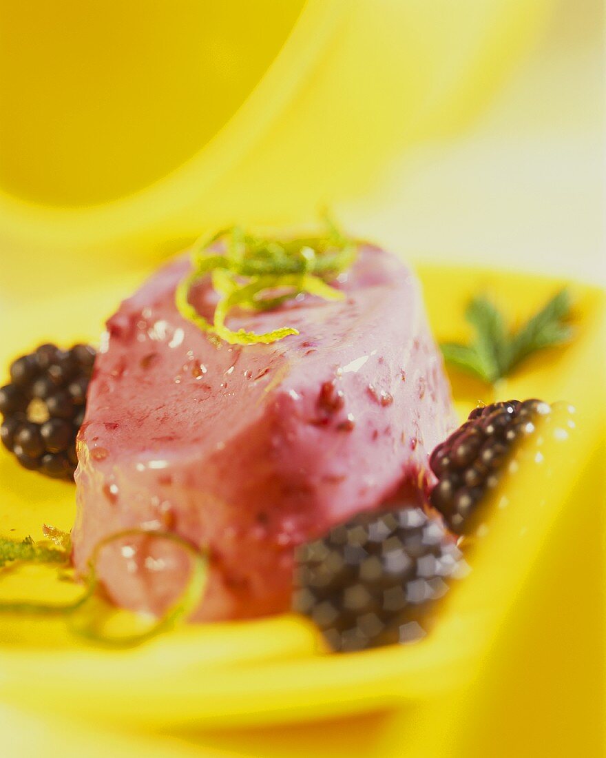 Blackberry mousse with lime zest