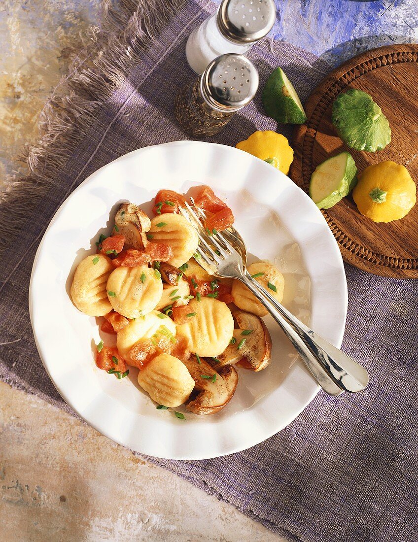 Gnocchi ai porcini (Gnocchi with ceps and tomatoes)