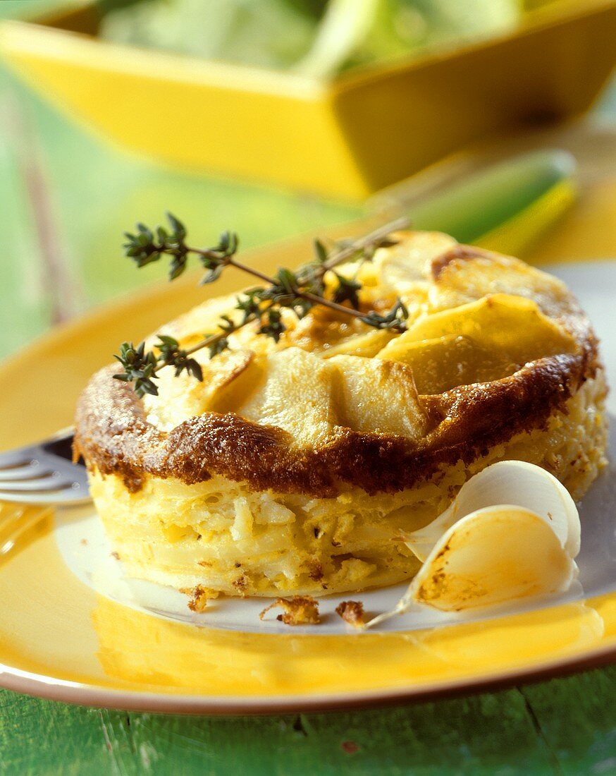 Potato gratin on plate