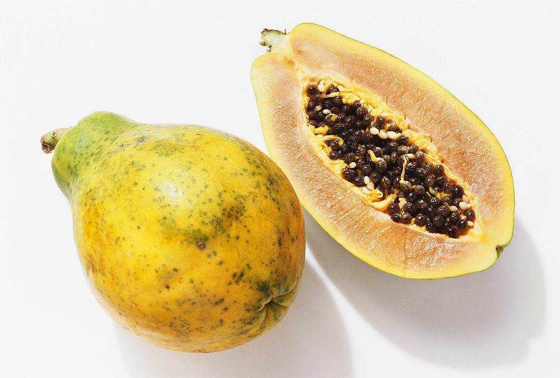 Half and Whole Papaya