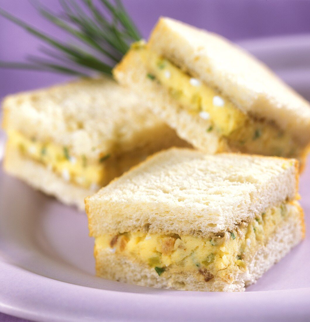 Sandwiches with potato cheese (potato spread) on plate