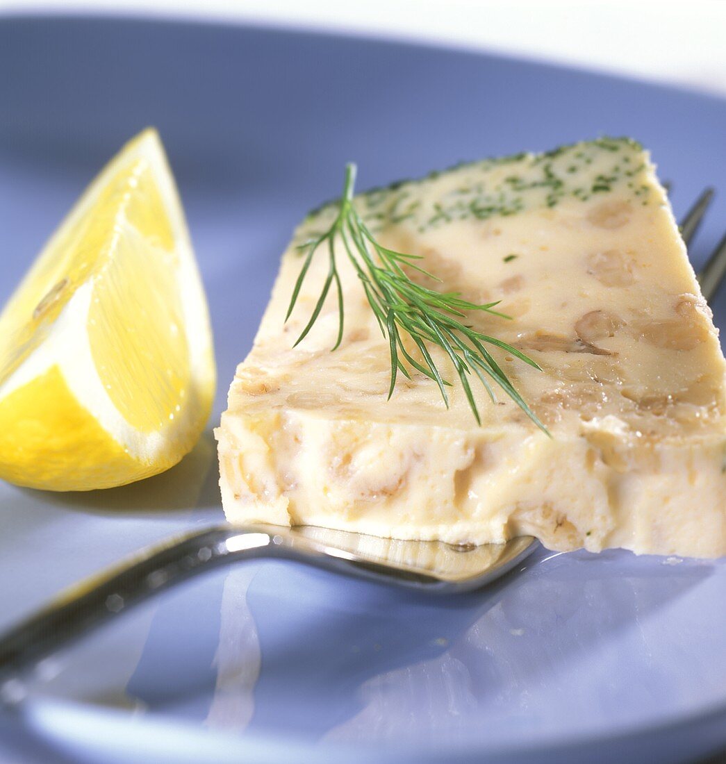 Fish terrine with shrimps, dill and lemon