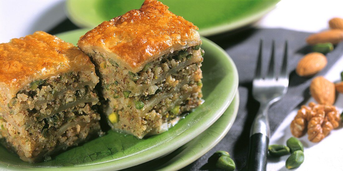 Baklava with mixed nuts