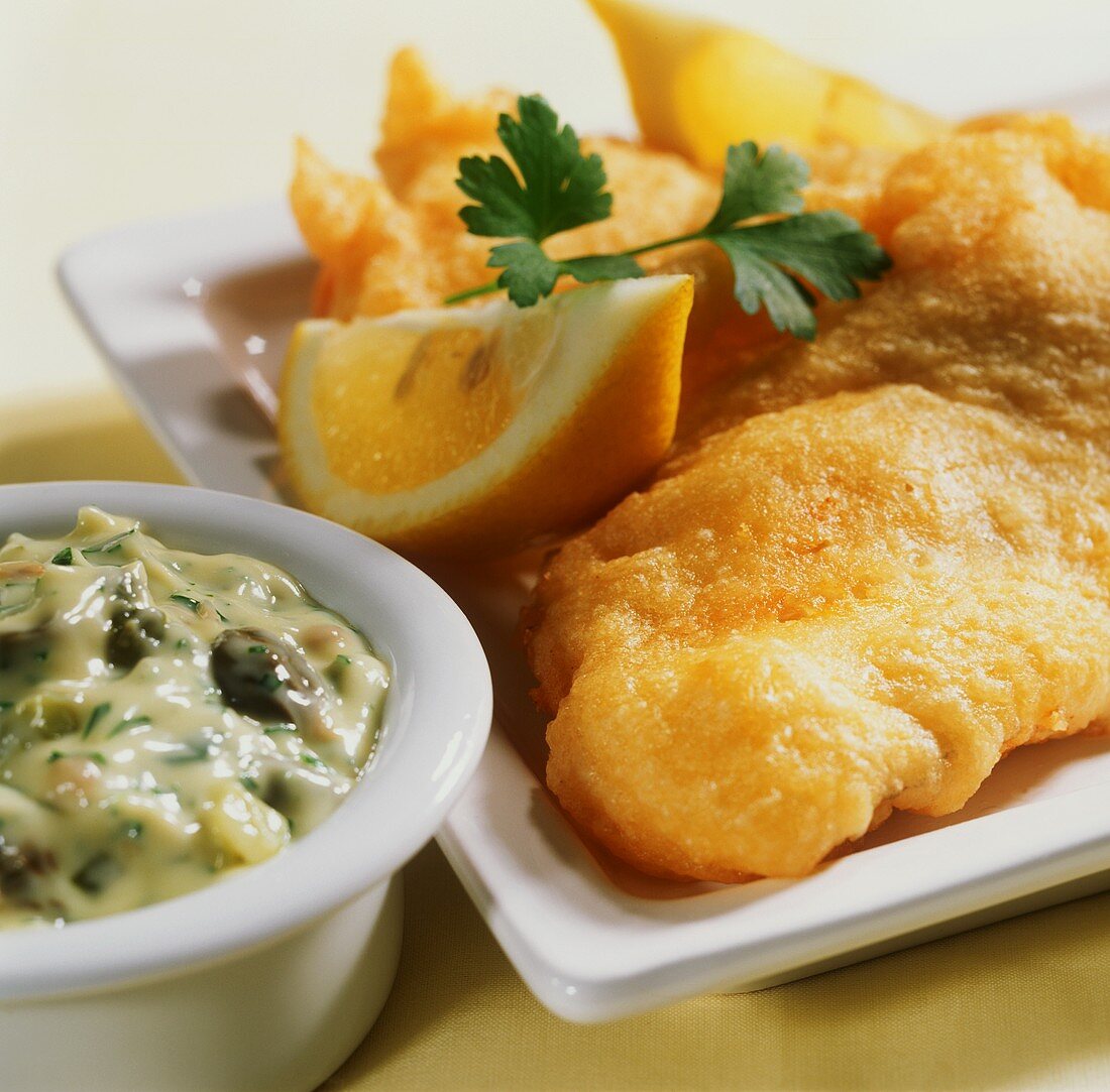 Haddock in beer batter with remoulade sauce