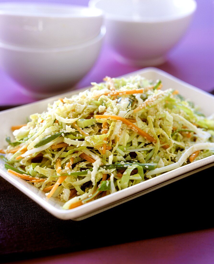 Carrot and cabbage salad with sesame