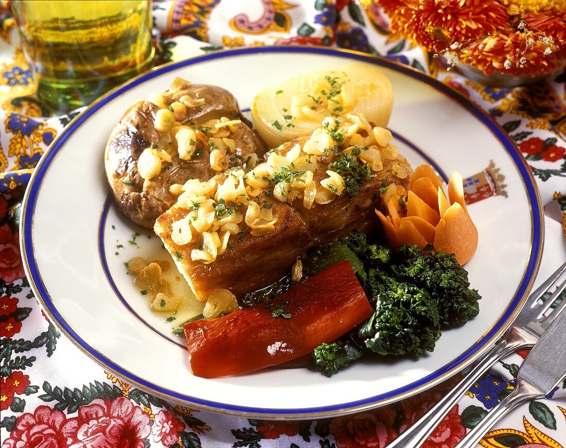 Bacalhau ao forno (Stockfisch mit Gemüse, Portugal)