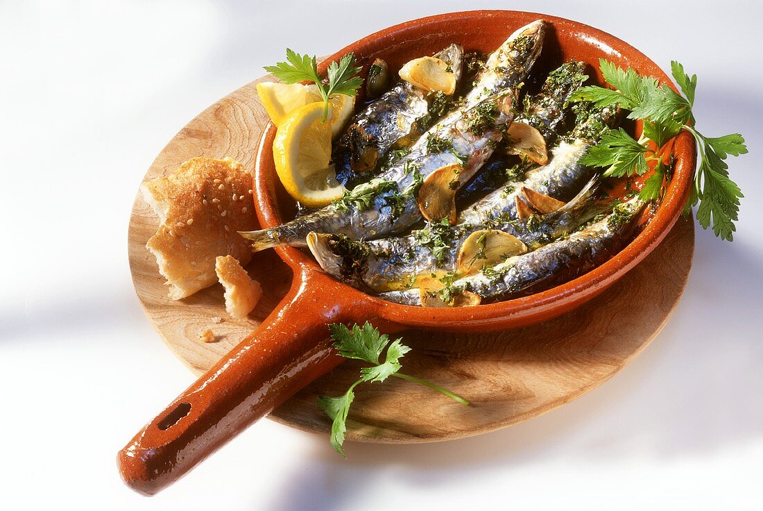 Sarde alla portogese (Sardines with herbs & garlic)