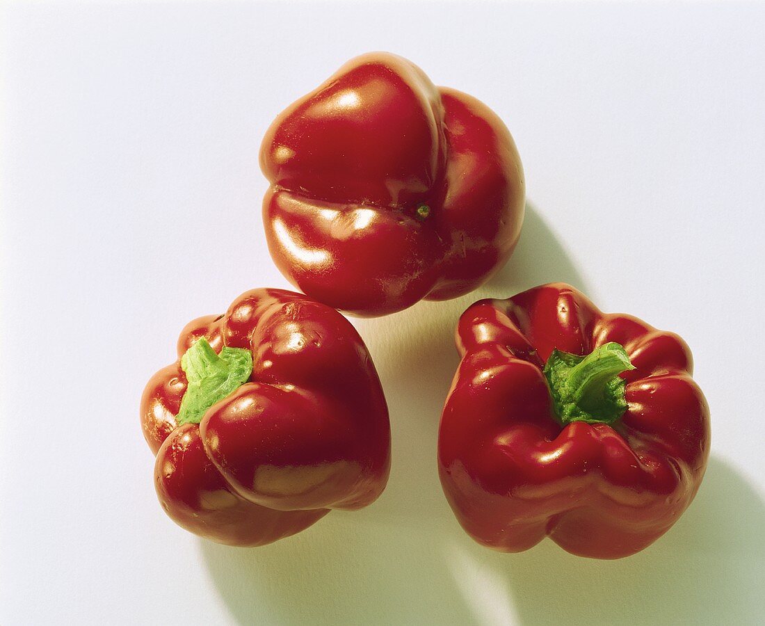 Three red peppers