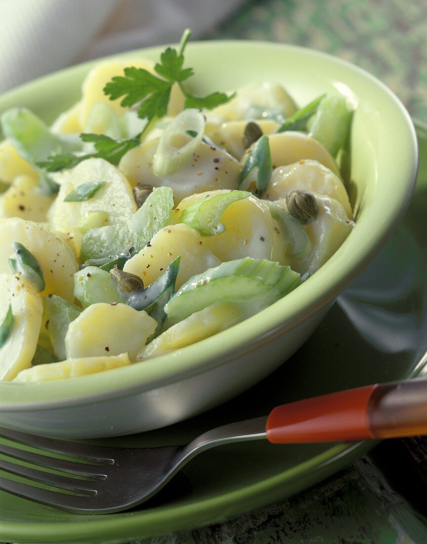 Potato salad with celery, capers & buttermilk dressing