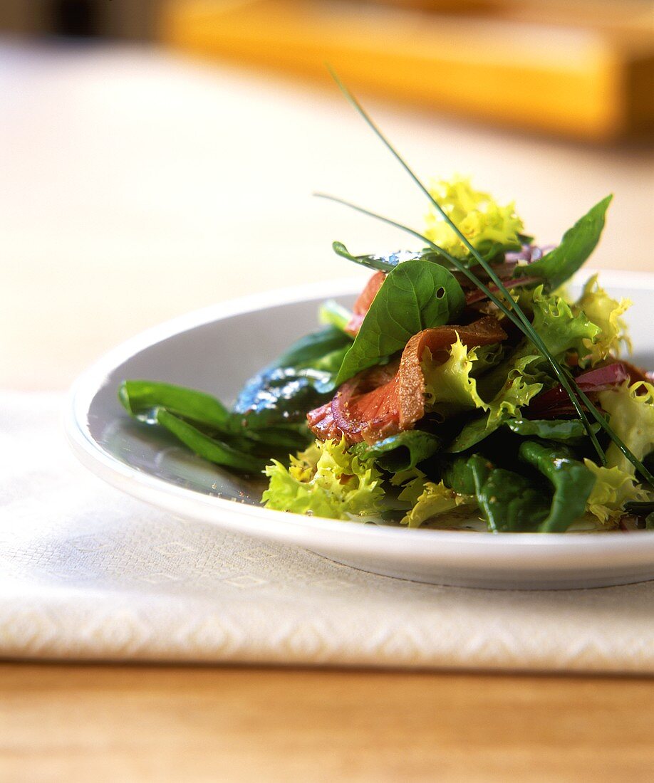 Spinatsalat mit Lammfilet