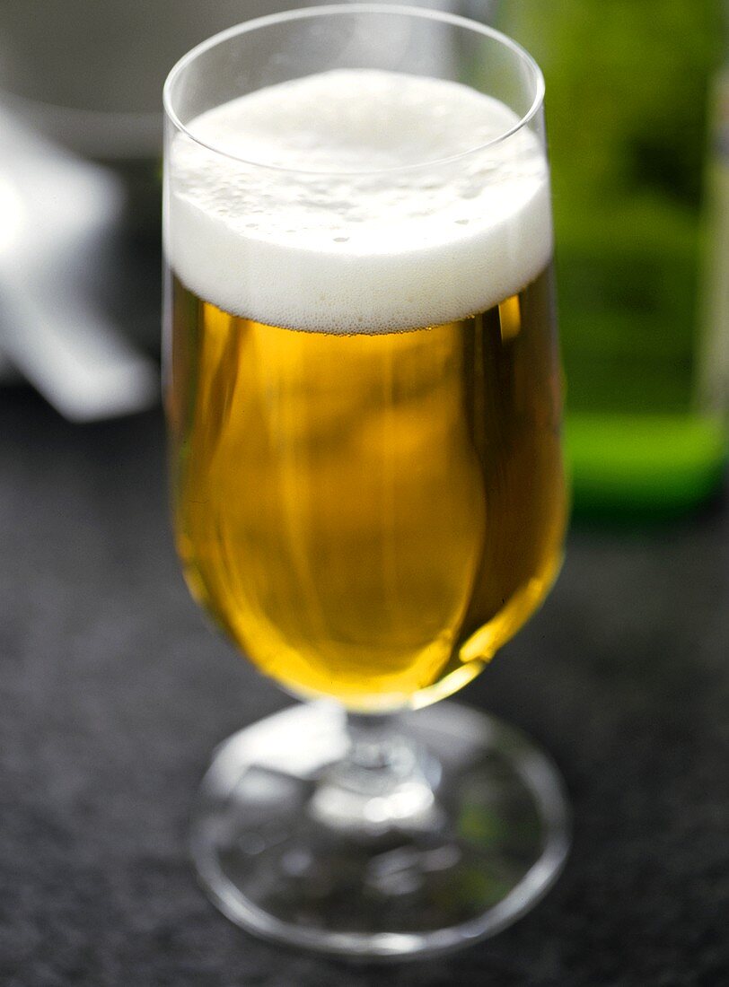 Light beer in glass