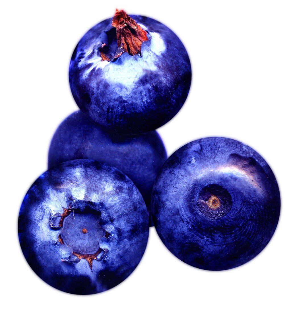A few blueberries