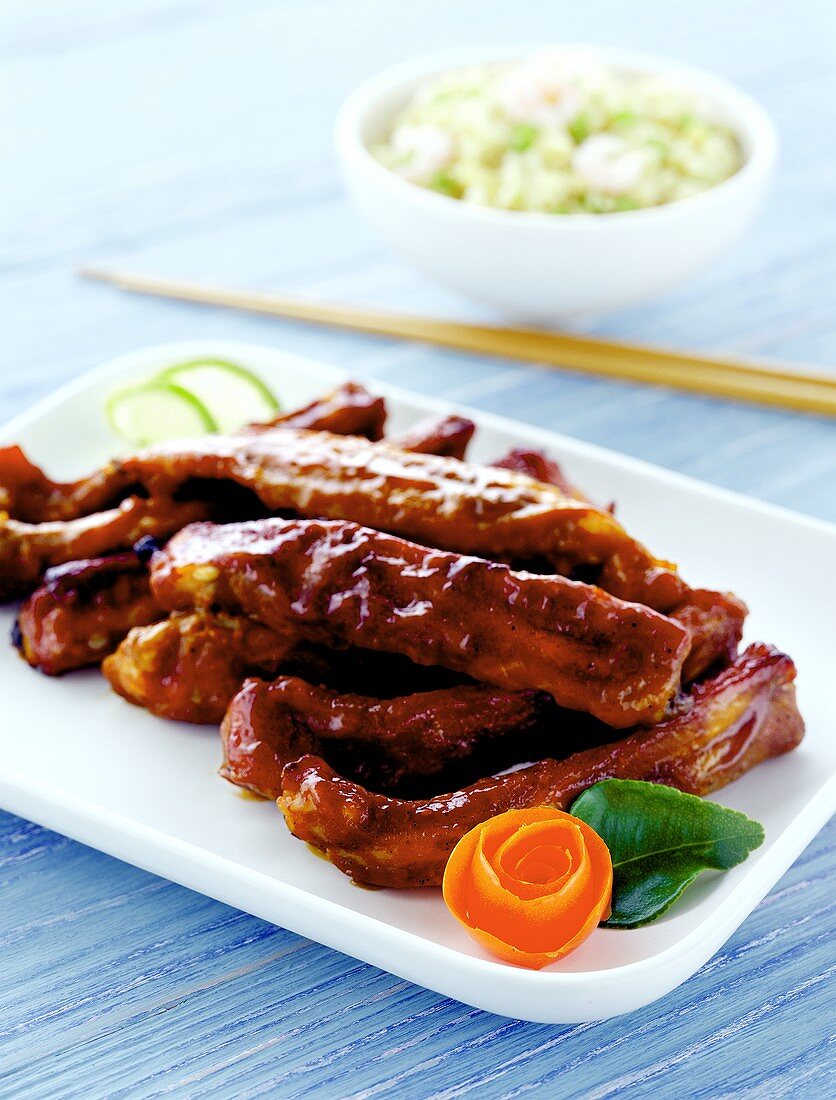 Chinese spare-ribs with rice