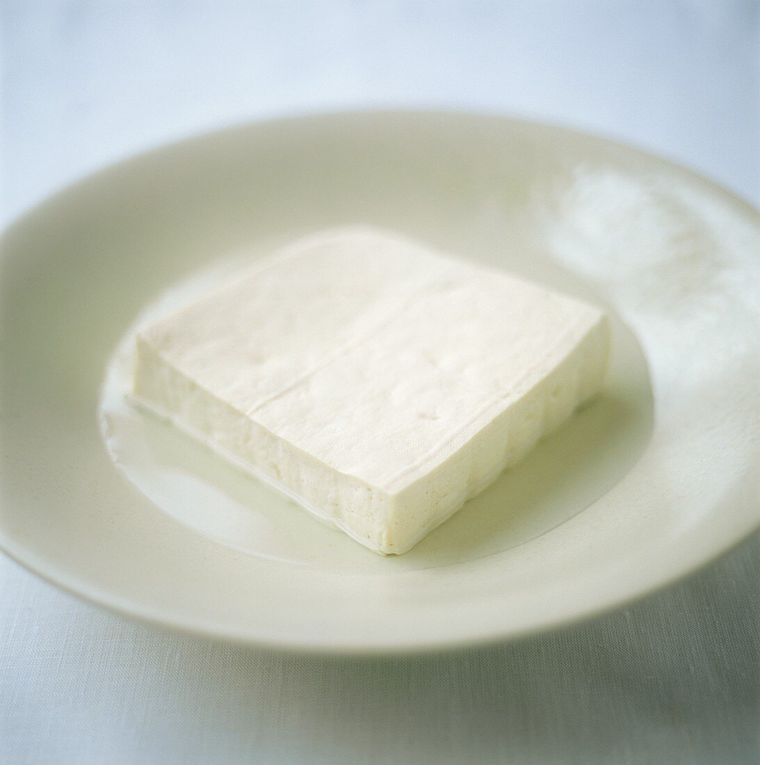 Tofu slice on plate 