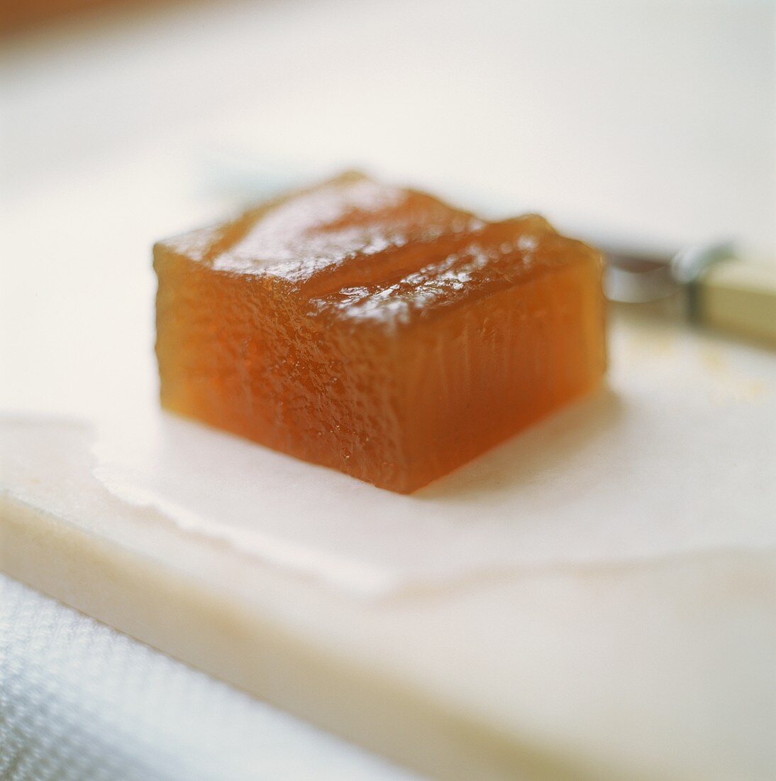 A cube of quince jelly