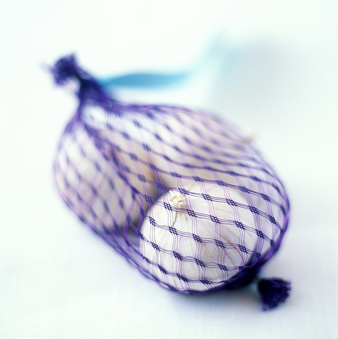 Garlic in lilac net