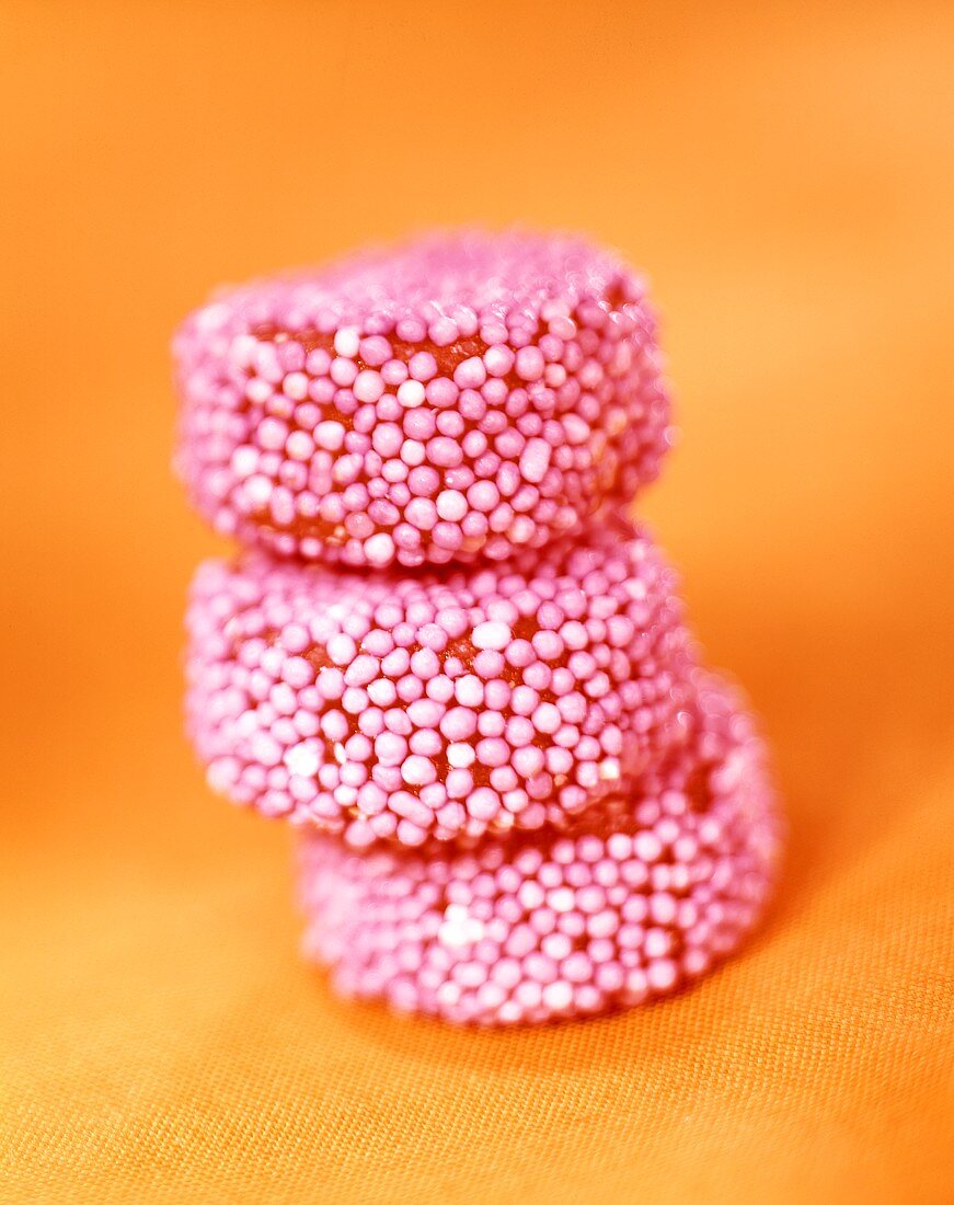 Sweets with pink sugar pearls