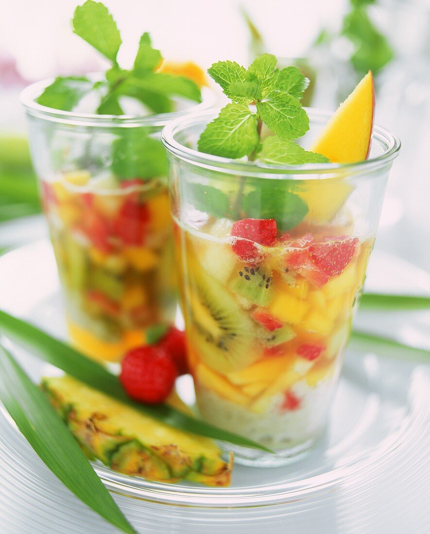 Summer vitamin punch with fresh mint