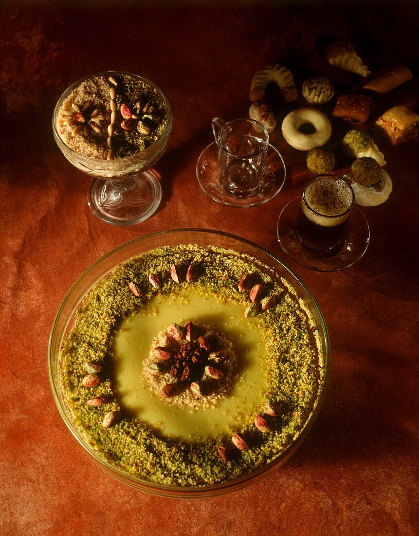 Tunisian pistachio mousse with nuts