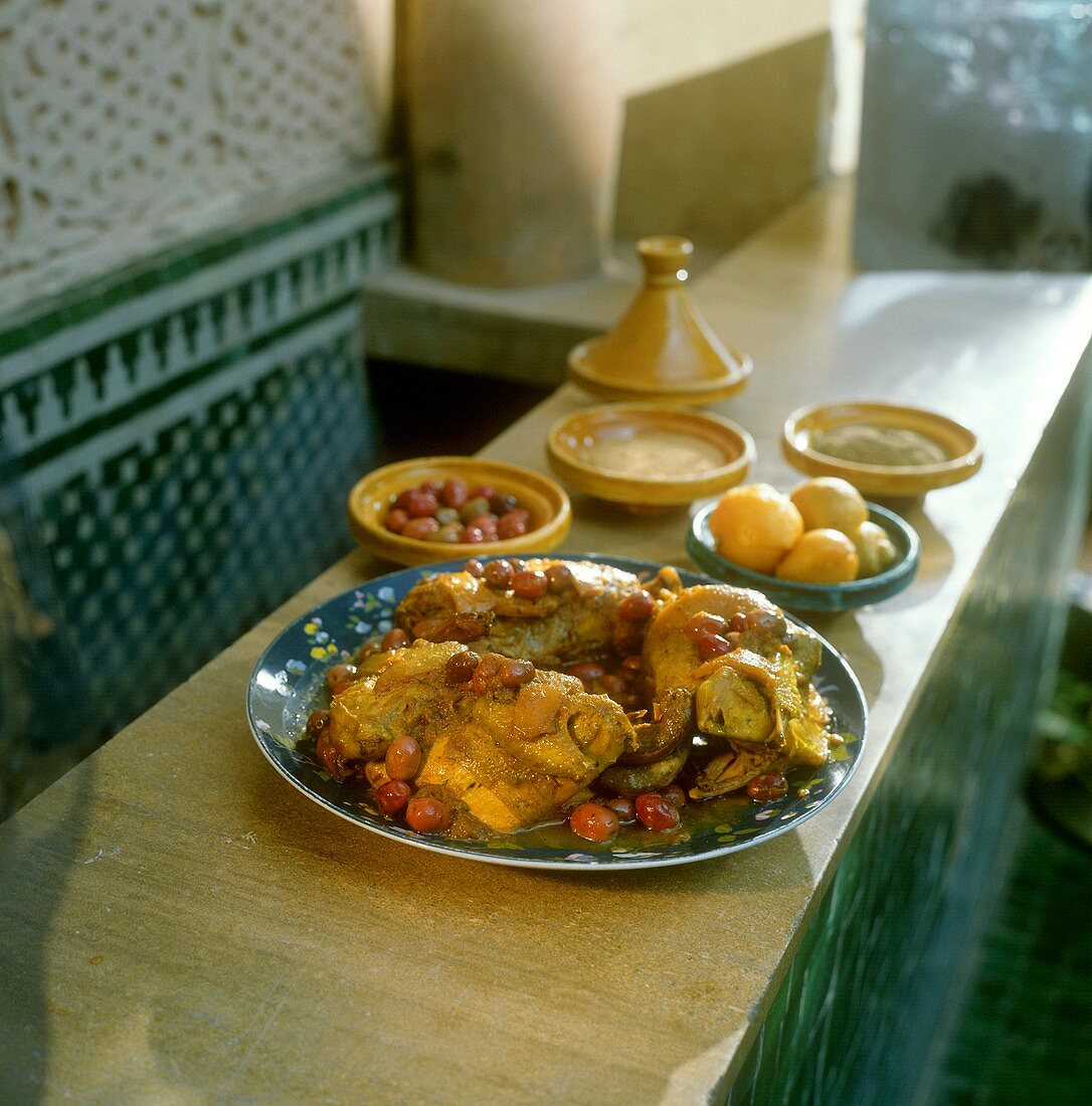 Moroccan saffron chicken with olives