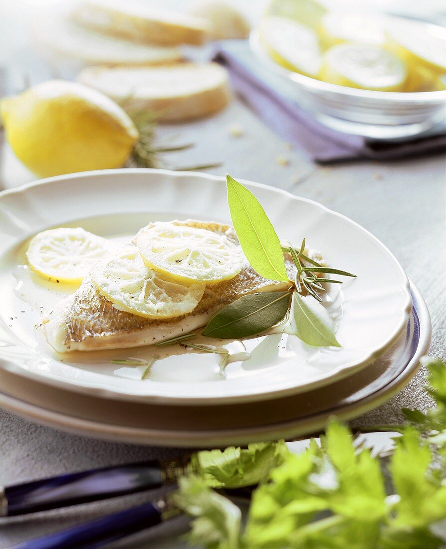 Sea bream with candied lemons