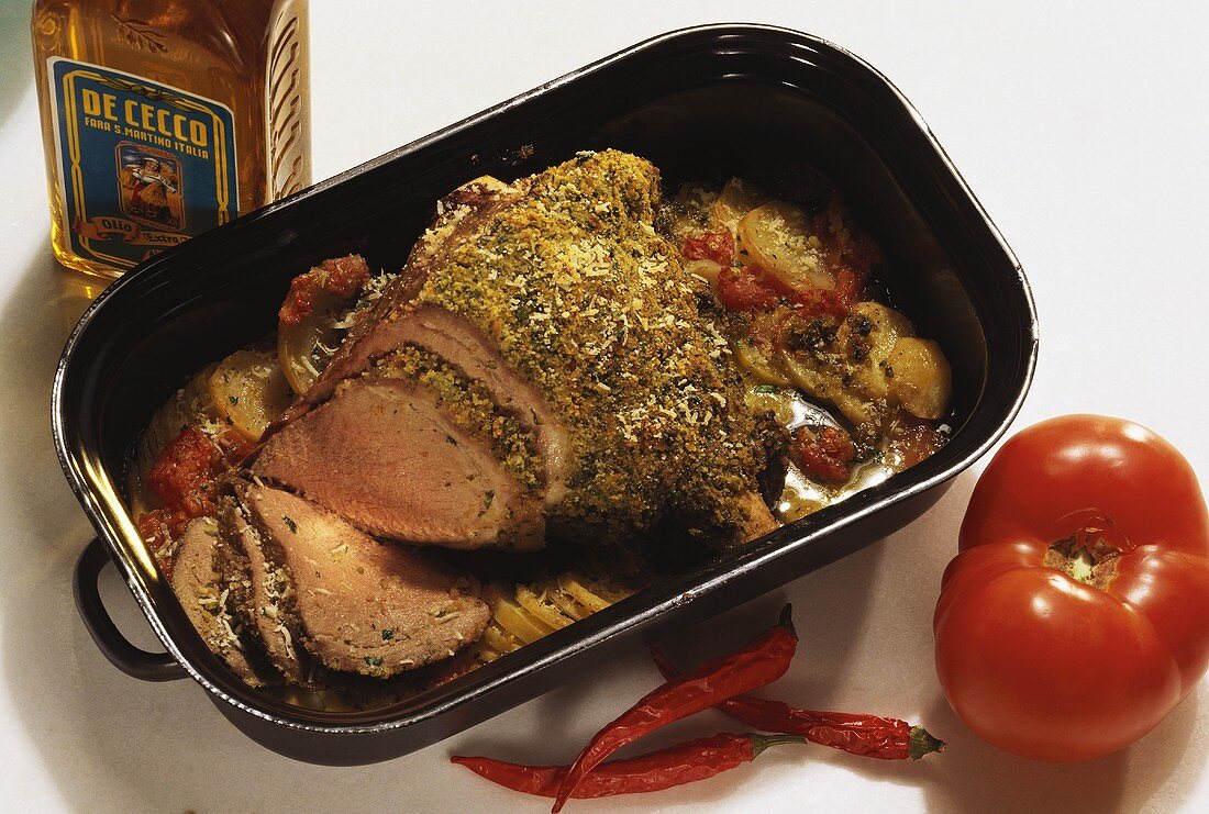 Agnello alla pugliese (Lammbraten mit Kartoffeln), Italien