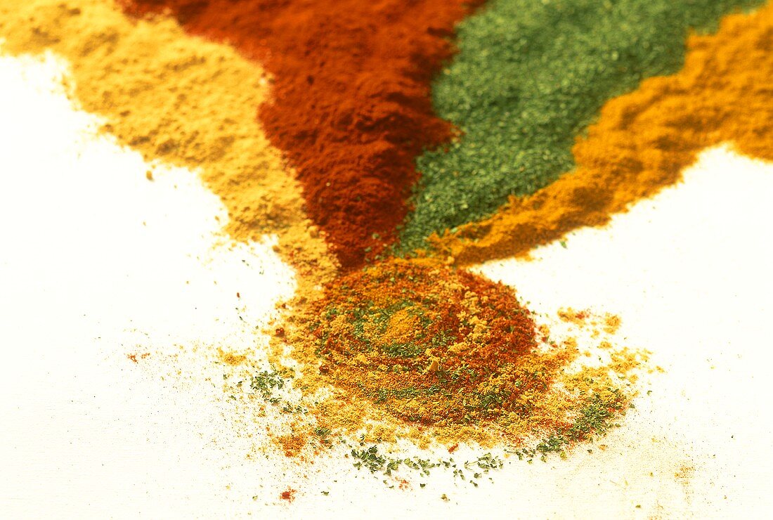 River of spices - paprika, curry etc